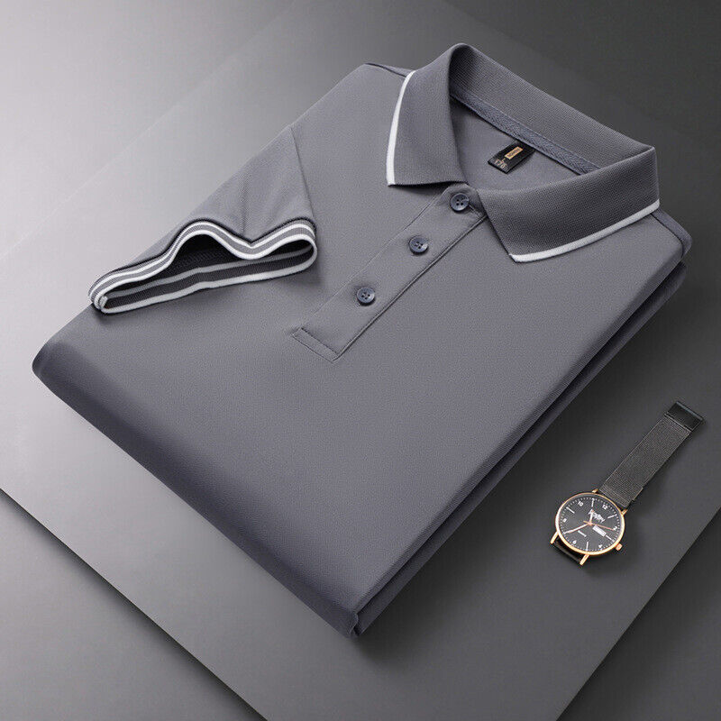 Men's golf shirt, lapel T-shirt, short sleeved shirt - Imagen 17 de 24