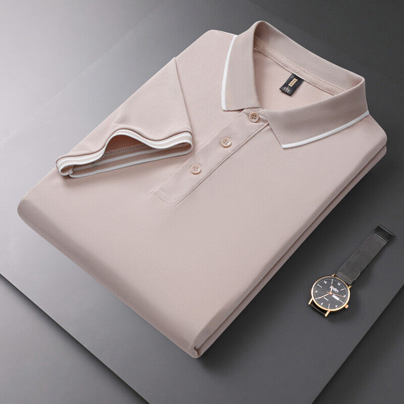 Men's golf shirt, lapel T-shirt, short sleeved shirt - Imagen 19 de 24