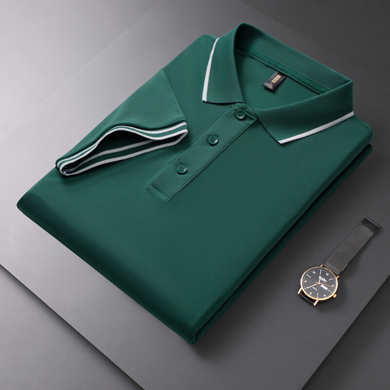 Men's golf shirt, lapel T-shirt, short sleeved shirt - Imagen 21 de 24
