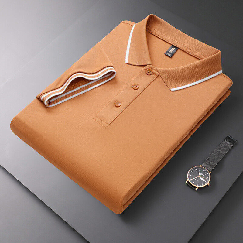Men's golf shirt, lapel T-shirt, short sleeved shirt - Imagen 22 de 24