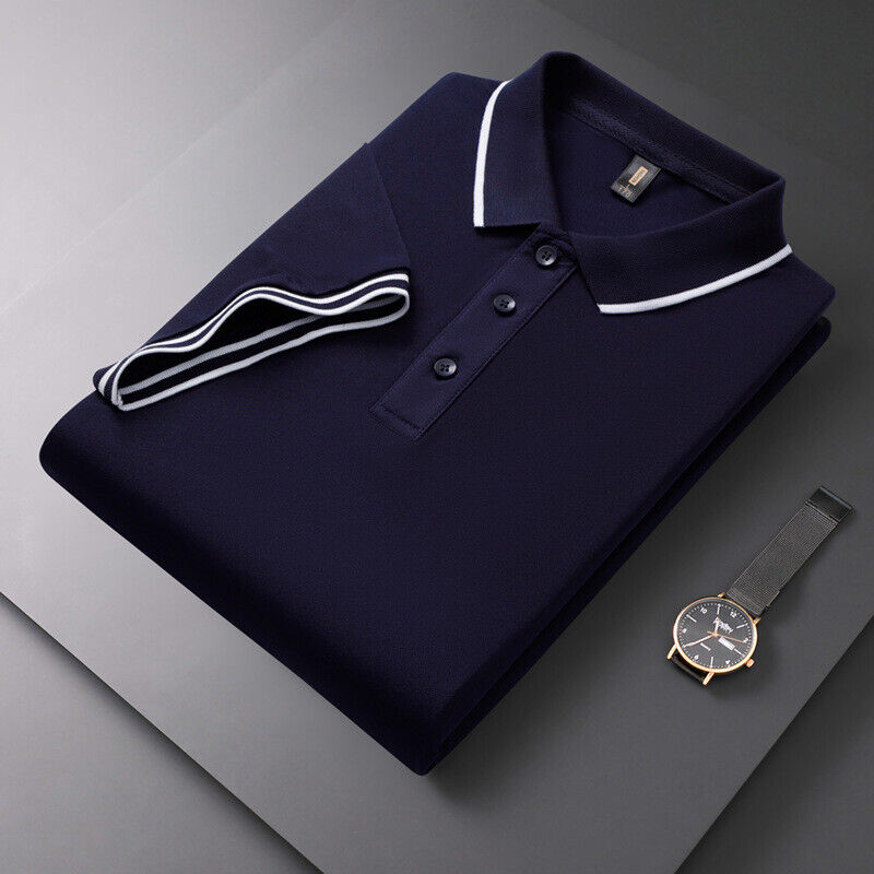 Men's golf shirt, lapel T-shirt, short sleeved shirt - Imagen 24 de 24