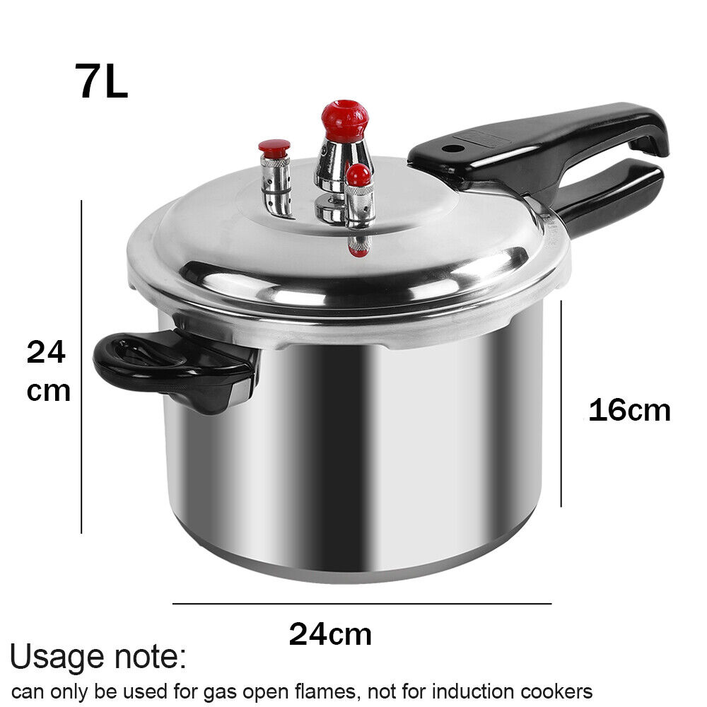 4/7/9L Home Dual Handle aluminum Pressure Cooker Kitchen Catering Cookware UK