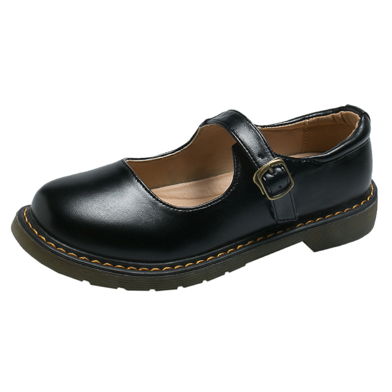 Women Flats Round Toe Low Heel Oxfords Ankle Strap Preppy Style Mary Jane Shoes - Picture 16 of 17