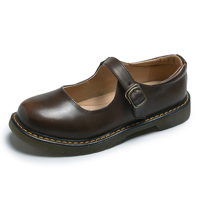 Women Flats Round Toe Low Heel Oxfords Ankle Strap Preppy Style Mary Jane Shoes - Picture 17 of 17