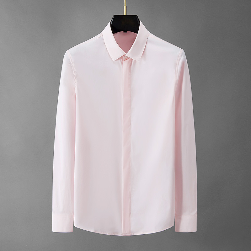 Men's Long Sleeve Shirt Formal Long Sleeve Dress Shirt Office Work Shirt Tops - Picture 19 of 19