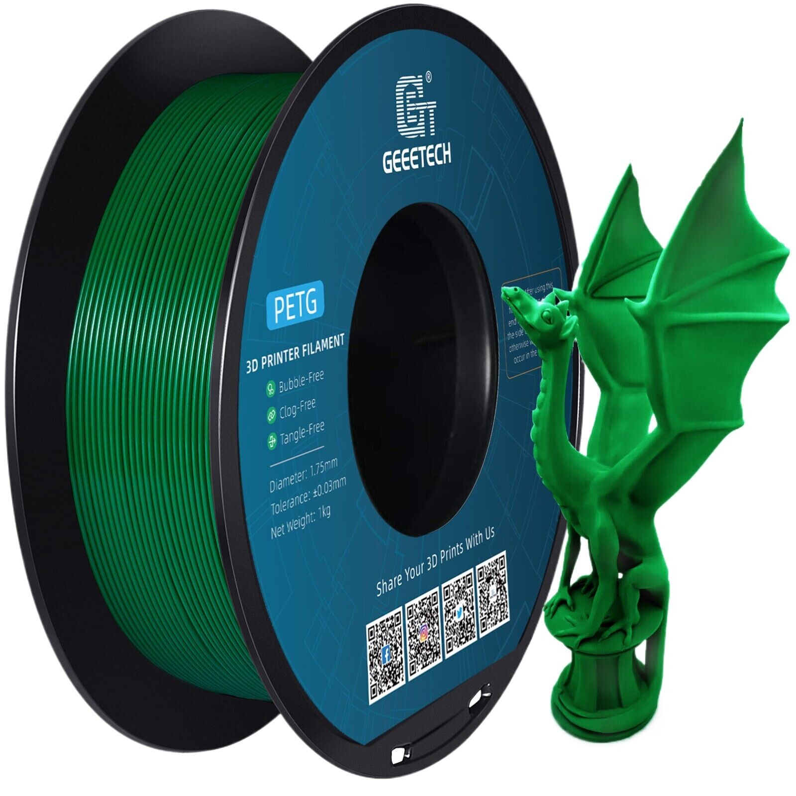 【Buy 4 Get 2 Free,ADD 6】 Geeetech 3D Printer PETG Filament 1.75mm 1KG Consumable - Afbeelding 27 van 36