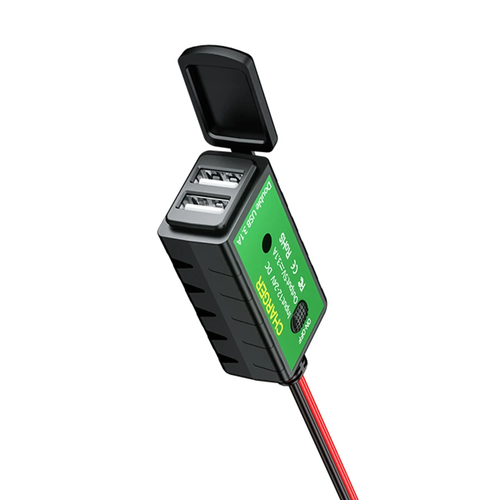 12V Dual USB Typ-C Wasserdicht SAE Zu USB Motorrad Handy-Ladegerät Adapter - Bild 14 von 15