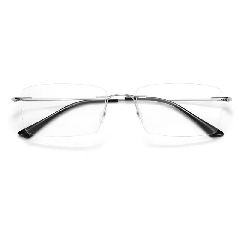 Rimless Titanium Alloy Reading Glasses Square Anti Blue Light Glasses +1.0~+4.0 - Picture 20 of 22