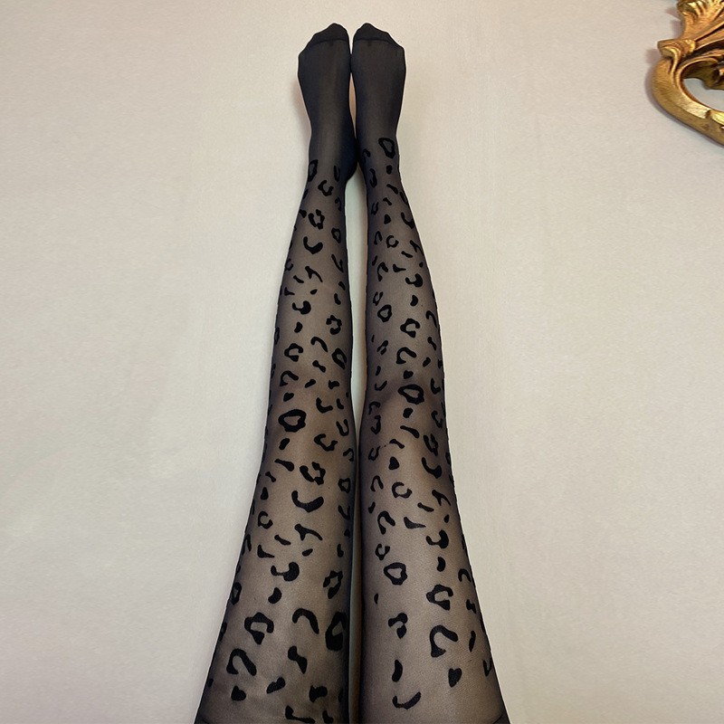 Women Sexy Stockings Anti Hook Silk Pantyhose Lip Print Letter Black Stockings - Picture 9 of 22