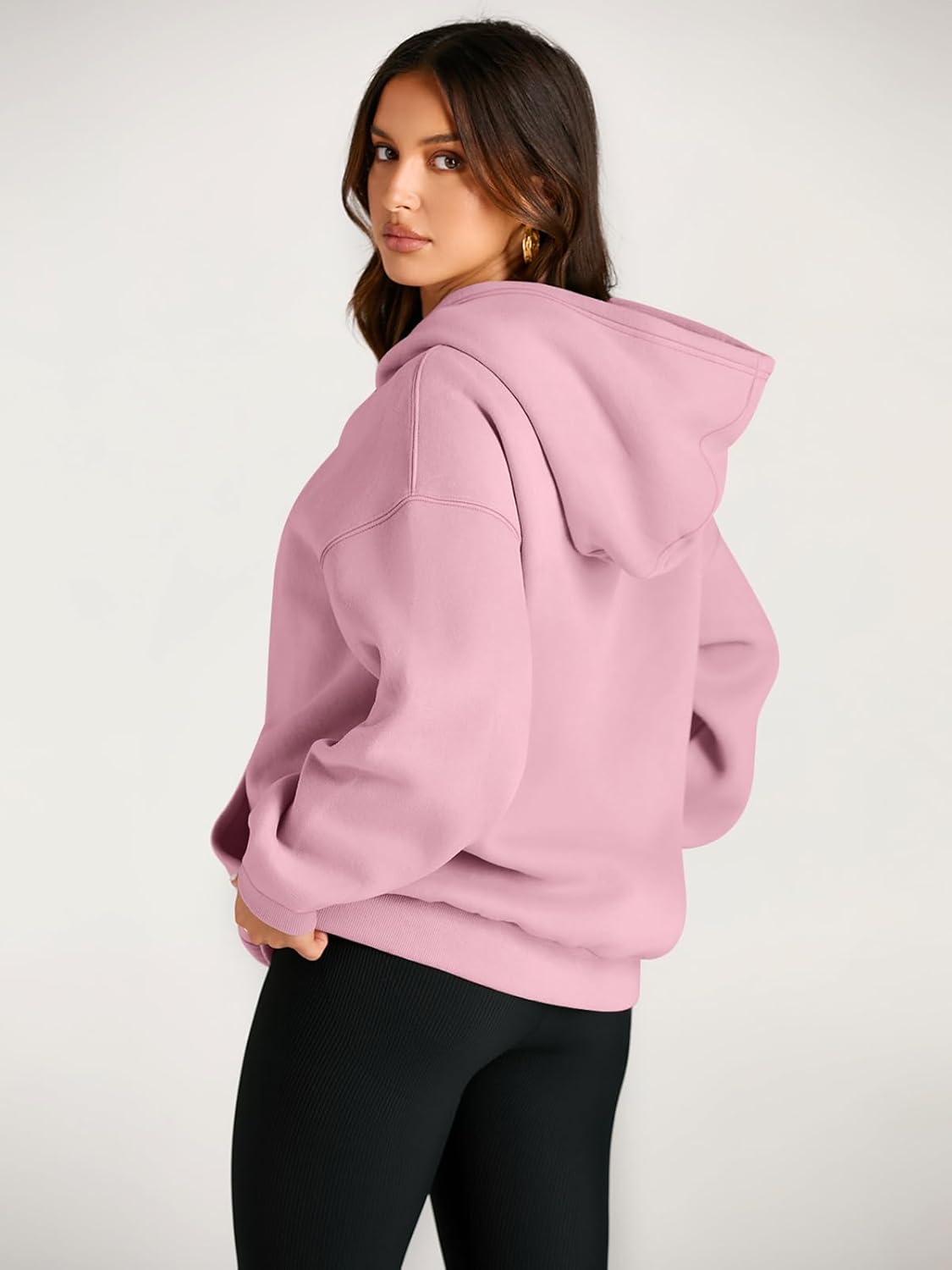 Women's Fleece Oversized Hoodie - Cozy Pullover Sweatshirt for Cold Weather - Picture 69 of 345