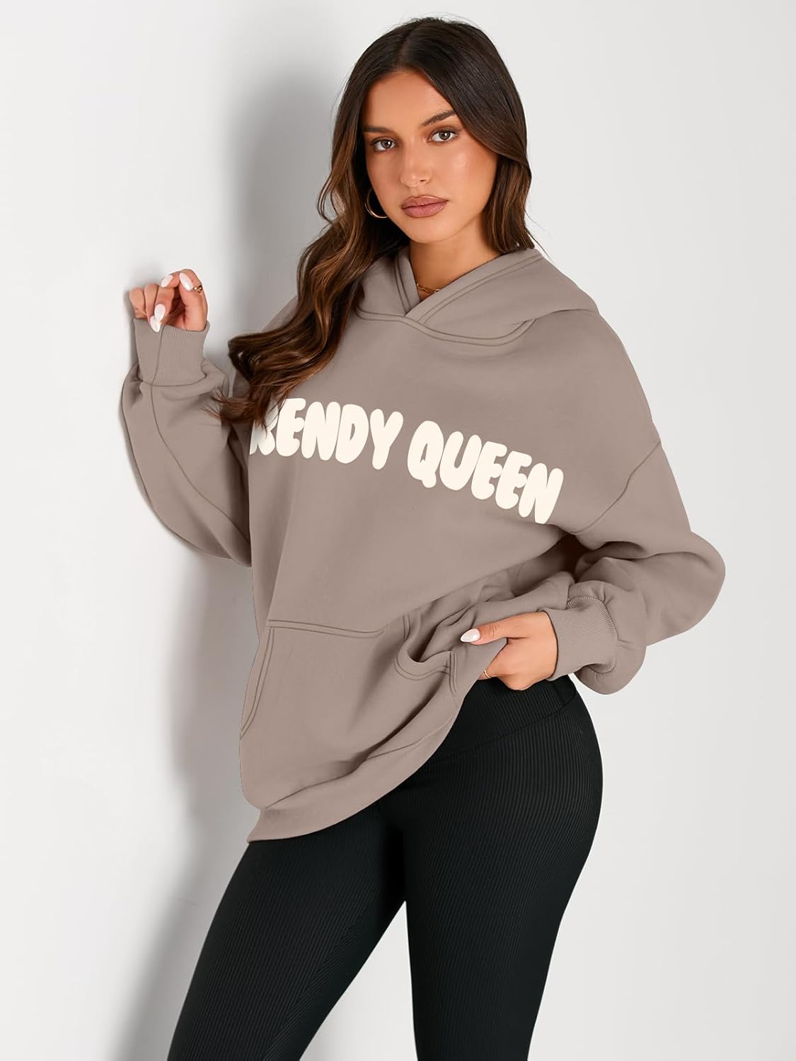 Women's Fleece Oversized Hoodie - Cozy Pullover Sweatshirt for Cold Weather - Picture 151 of 345