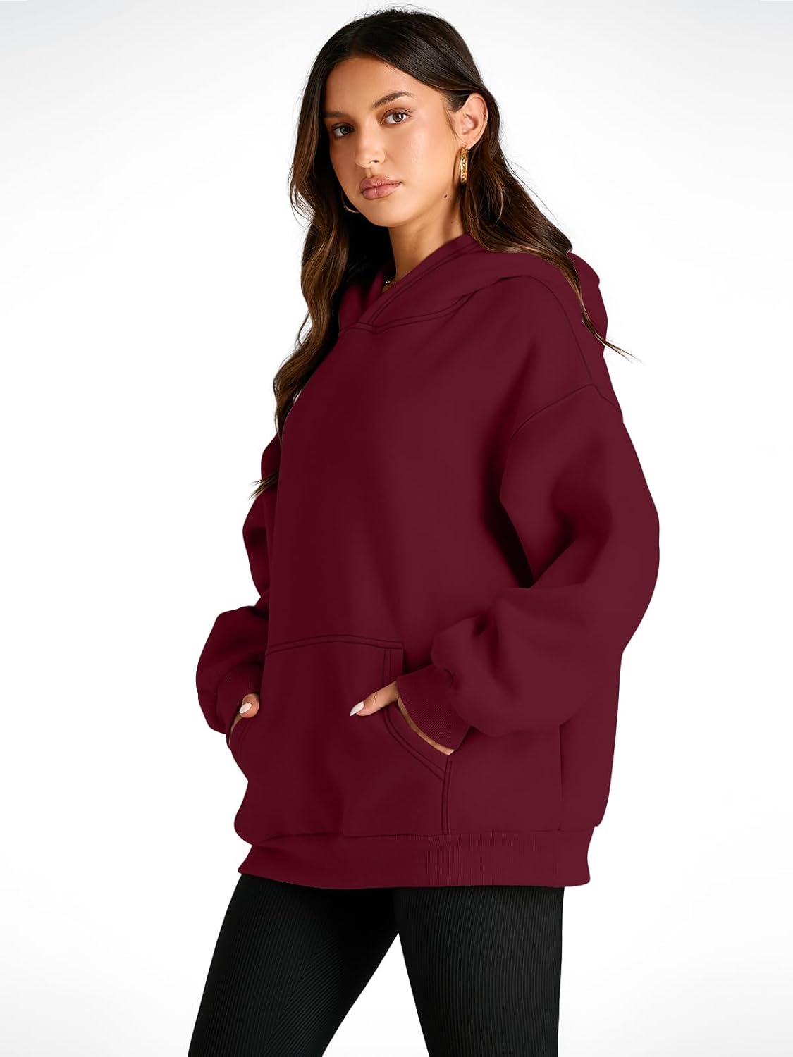 Women's Fleece Oversized Hoodie - Cozy Pullover Sweatshirt for Cold Weather - Picture 173 of 345