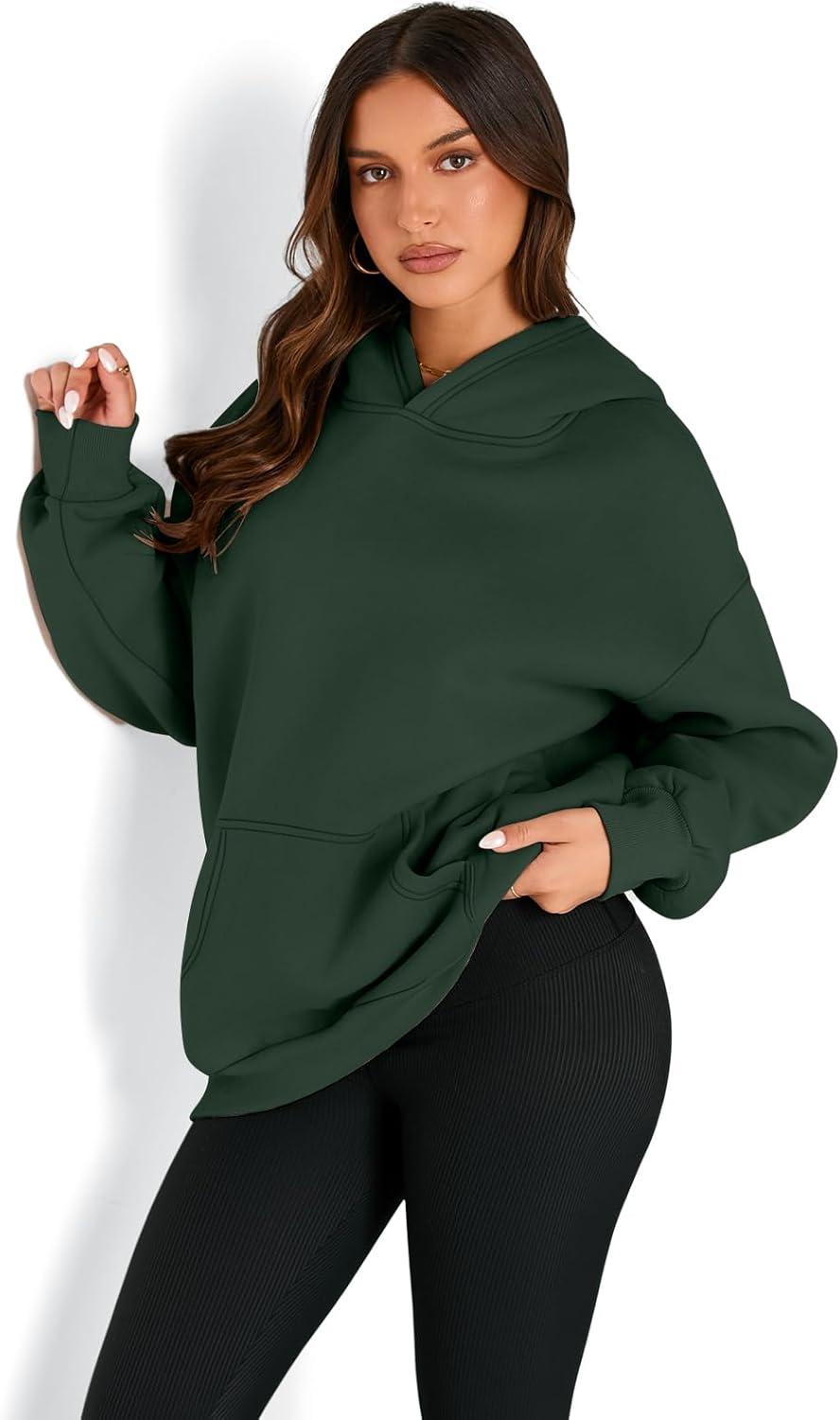 Women's Fleece Oversized Hoodie - Cozy Pullover Sweatshirt for Cold Weather - Picture 179 of 345
