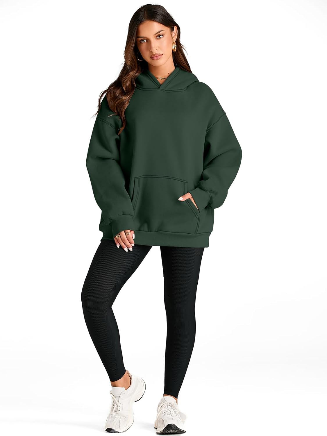 Women's Fleece Oversized Hoodie - Cozy Pullover Sweatshirt for Cold Weather - Picture 182 of 345