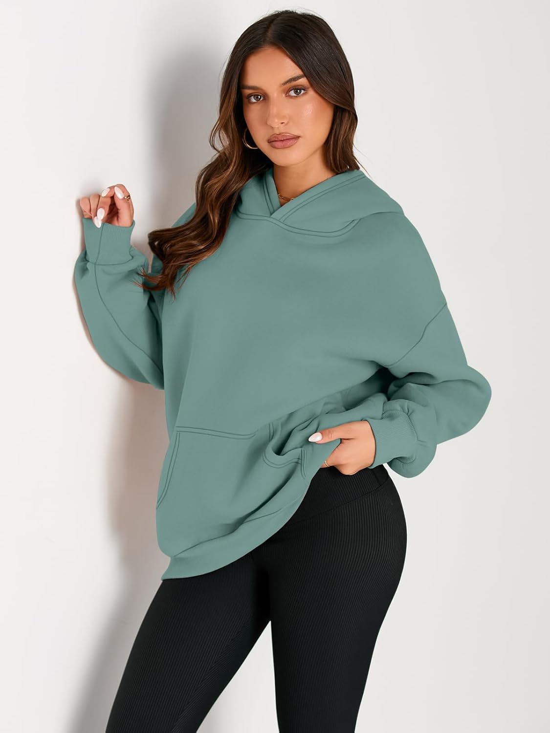 Women's Fleece Oversized Hoodie - Cozy Pullover Sweatshirt for Cold Weather - Picture 207 of 345