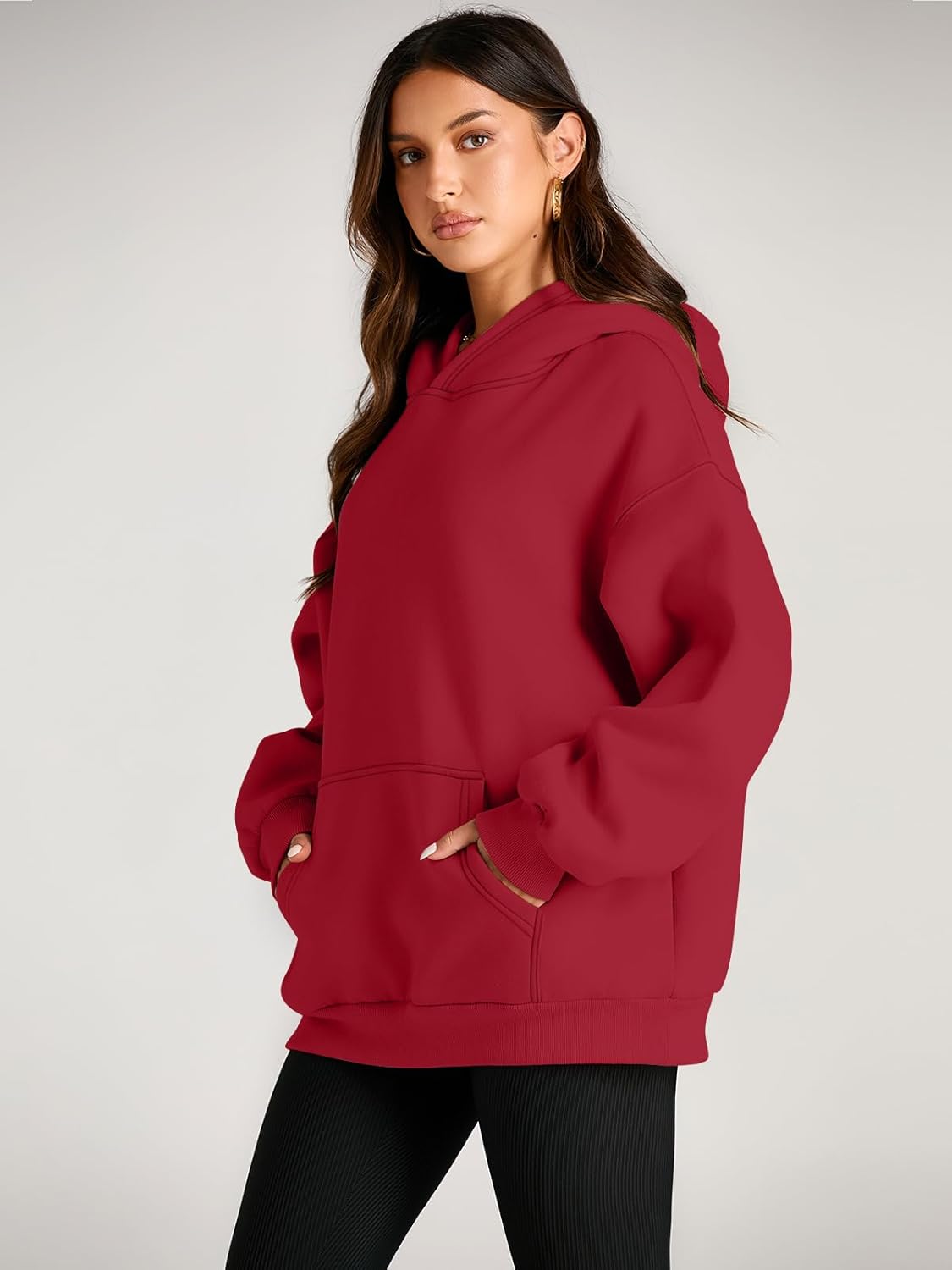 Women's Fleece Oversized Hoodie - Cozy Pullover Sweatshirt for Cold Weather - Picture 327 of 345