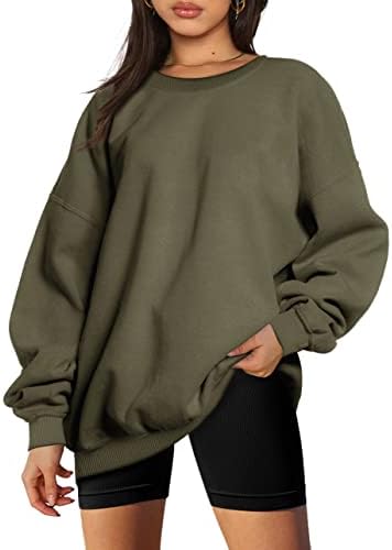 Women's Oversized Hooded Crewneck Sweatshirt - Cozy Winter Pullover for Outfits - Picture 22 of 28