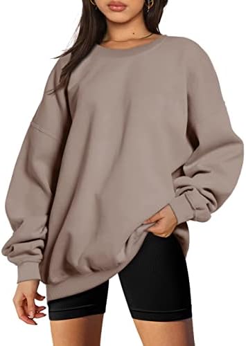Women's Oversized Hooded Crewneck Sweatshirt - Cozy Winter Pullover for Outfits - Picture 28 of 28