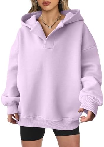 Teen Girls Preppy V-Neck Hoodie - Oversized Long Sleeve Pullover Fall Fashion - Picture 24 of 127