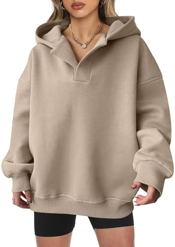 Teen Girls Preppy V-Neck Hoodie - Oversized Long Sleeve Pullover Fall Fashion - Picture 56 of 127