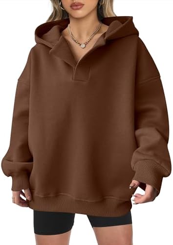 Teen Girls Preppy V-Neck Hoodie - Oversized Long Sleeve Pullover Fall Fashion - Picture 64 of 127