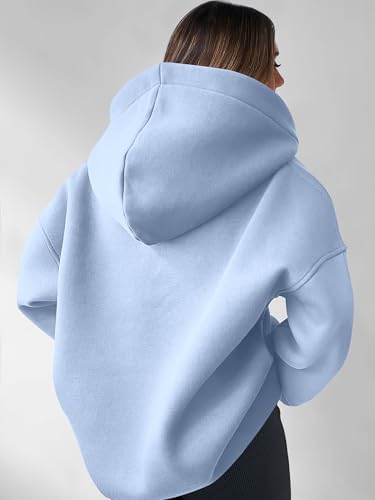 Teen Girls Preppy V-Neck Hoodie - Oversized Long Sleeve Pullover Fall Fashion - Picture 117 of 127