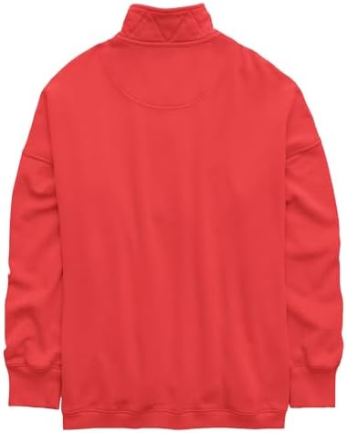 Oversized Henley Neck Sweatshirt - Women's Button Front Casual Pullover Tops - Picture 28 of 88
