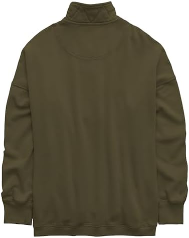 Oversized Henley Neck Sweatshirt - Women's Button Front Casual Pullover Tops - Picture 34 of 88