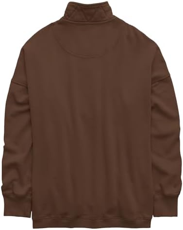 Oversized Henley Neck Sweatshirt - Women's Button Front Casual Pullover Tops - Picture 64 of 88
