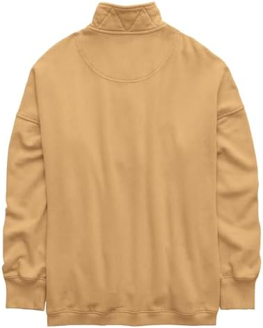 Oversized Henley Neck Sweatshirt - Women's Button Front Casual Pullover Tops - Picture 76 of 88