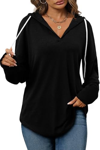 Oversized Pullover Hoodie - Women's Long Sleeve Loose Fit Casual Sweatshirt - Picture 20 of 74