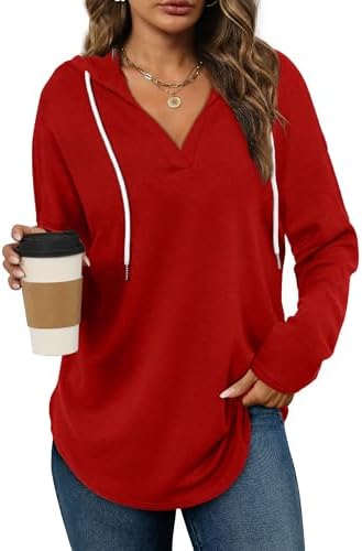 Oversized Pullover Hoodie - Women's Long Sleeve Loose Fit Casual Sweatshirt - Picture 23 of 74