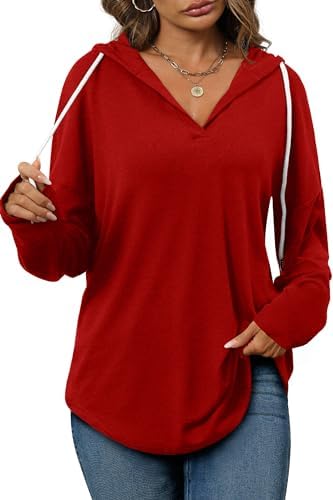 Oversized Pullover Hoodie - Women's Long Sleeve Loose Fit Casual Sweatshirt - Picture 25 of 74