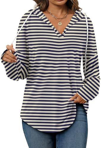Oversized Pullover Hoodie - Women's Long Sleeve Loose Fit Casual Sweatshirt - Picture 40 of 74