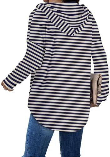 Oversized Pullover Hoodie - Women's Long Sleeve Loose Fit Casual Sweatshirt - Picture 42 of 74