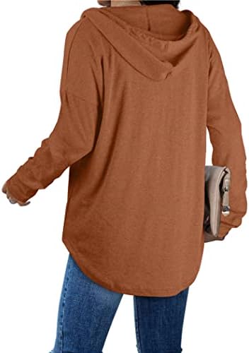 Oversized Pullover Hoodie - Women's Long Sleeve Loose Fit Casual Sweatshirt - Picture 50 of 74