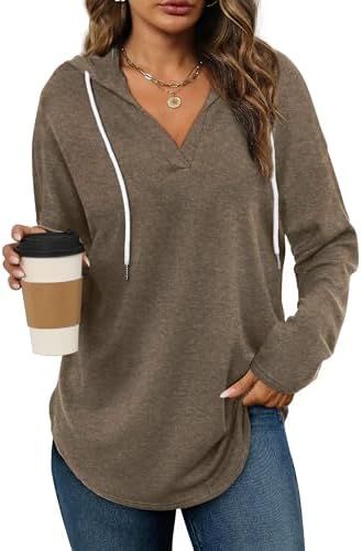 Oversized Pullover Hoodie - Women's Long Sleeve Loose Fit Casual Sweatshirt - Picture 51 of 74