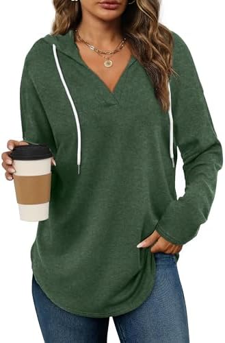 Oversized Pullover Hoodie - Women's Long Sleeve Loose Fit Casual Sweatshirt - Picture 54 of 74