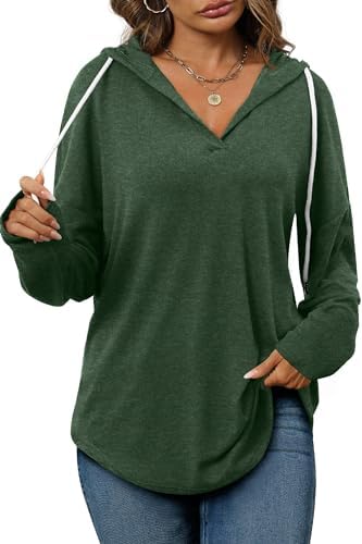 Oversized Pullover Hoodie - Women's Long Sleeve Loose Fit Casual Sweatshirt - Picture 56 of 74