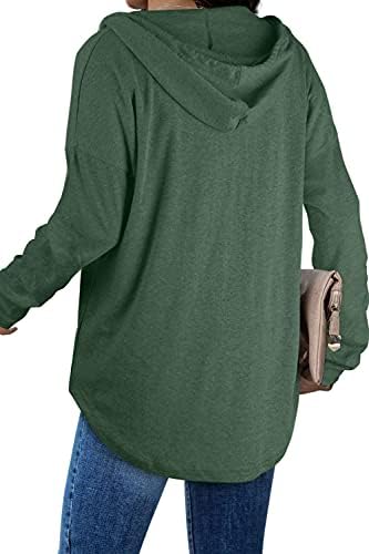Oversized Pullover Hoodie - Women's Long Sleeve Loose Fit Casual Sweatshirt - Picture 58 of 74
