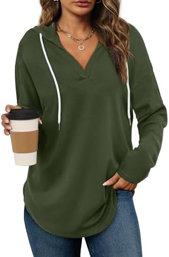 Oversized Pullover Hoodie - Women's Long Sleeve Loose Fit Casual Sweatshirt - Picture 59 of 74