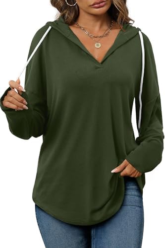 Oversized Pullover Hoodie - Women's Long Sleeve Loose Fit Casual Sweatshirt - Picture 60 of 74
