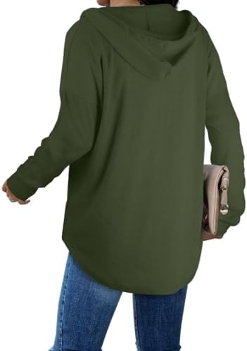 Oversized Pullover Hoodie - Women's Long Sleeve Loose Fit Casual Sweatshirt - Picture 62 of 74