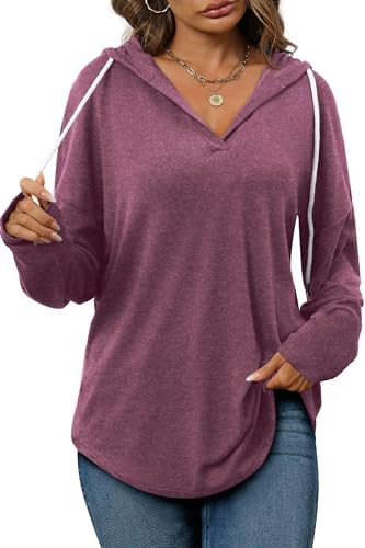 Oversized Pullover Hoodie - Women's Long Sleeve Loose Fit Casual Sweatshirt - Picture 64 of 74