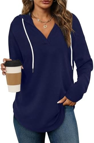 Oversized Pullover Hoodie - Women's Long Sleeve Loose Fit Casual Sweatshirt - Picture 67 of 74