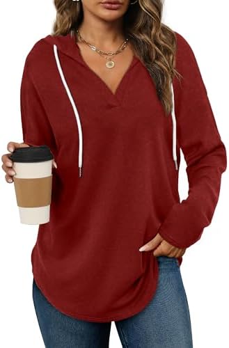 Oversized Pullover Hoodie - Women's Long Sleeve Loose Fit Casual Sweatshirt - Picture 71 of 74