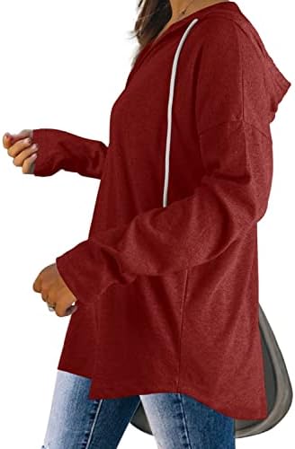 Oversized Pullover Hoodie - Women's Long Sleeve Loose Fit Casual Sweatshirt - Picture 73 of 74