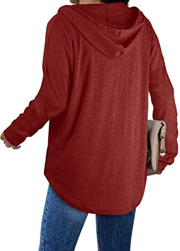 Oversized Pullover Hoodie - Women's Long Sleeve Loose Fit Casual Sweatshirt - Picture 74 of 74