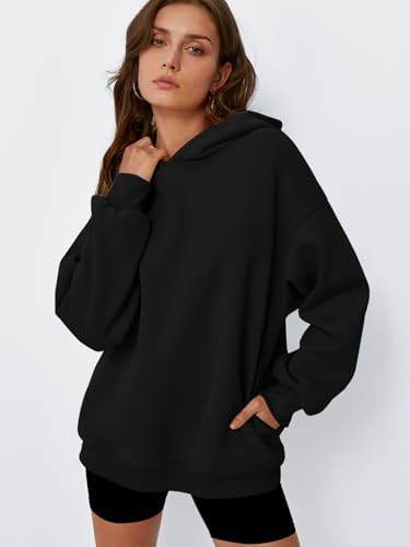 Women's Oversized Fleece Hoodie Pullover Hooded Sweatshirt Long Sleeve Tops - Picture 26 of 104