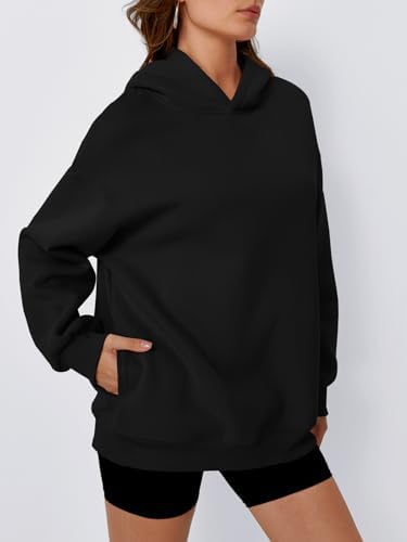 Women's Oversized Fleece Hoodie Pullover Hooded Sweatshirt Long Sleeve Tops - Picture 27 of 104